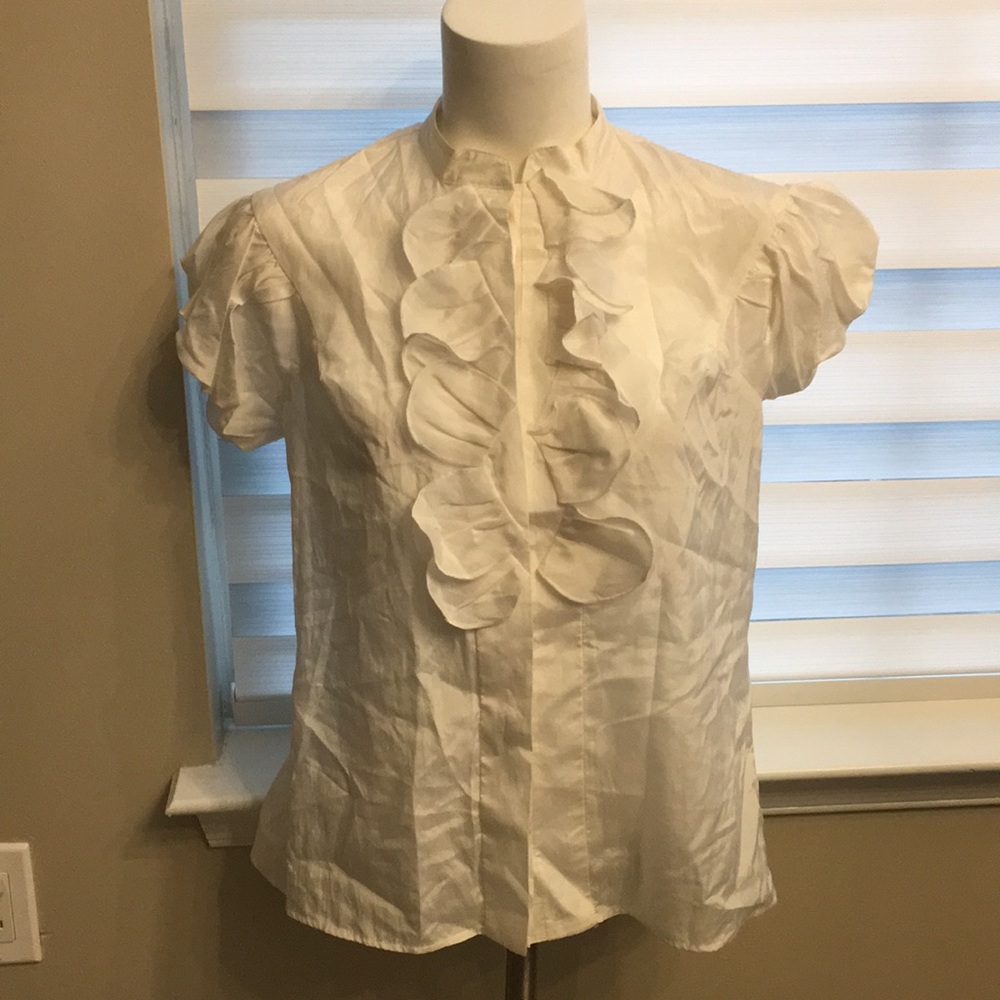 Kenar White Button Up Nwt Top Size Medium - image 1